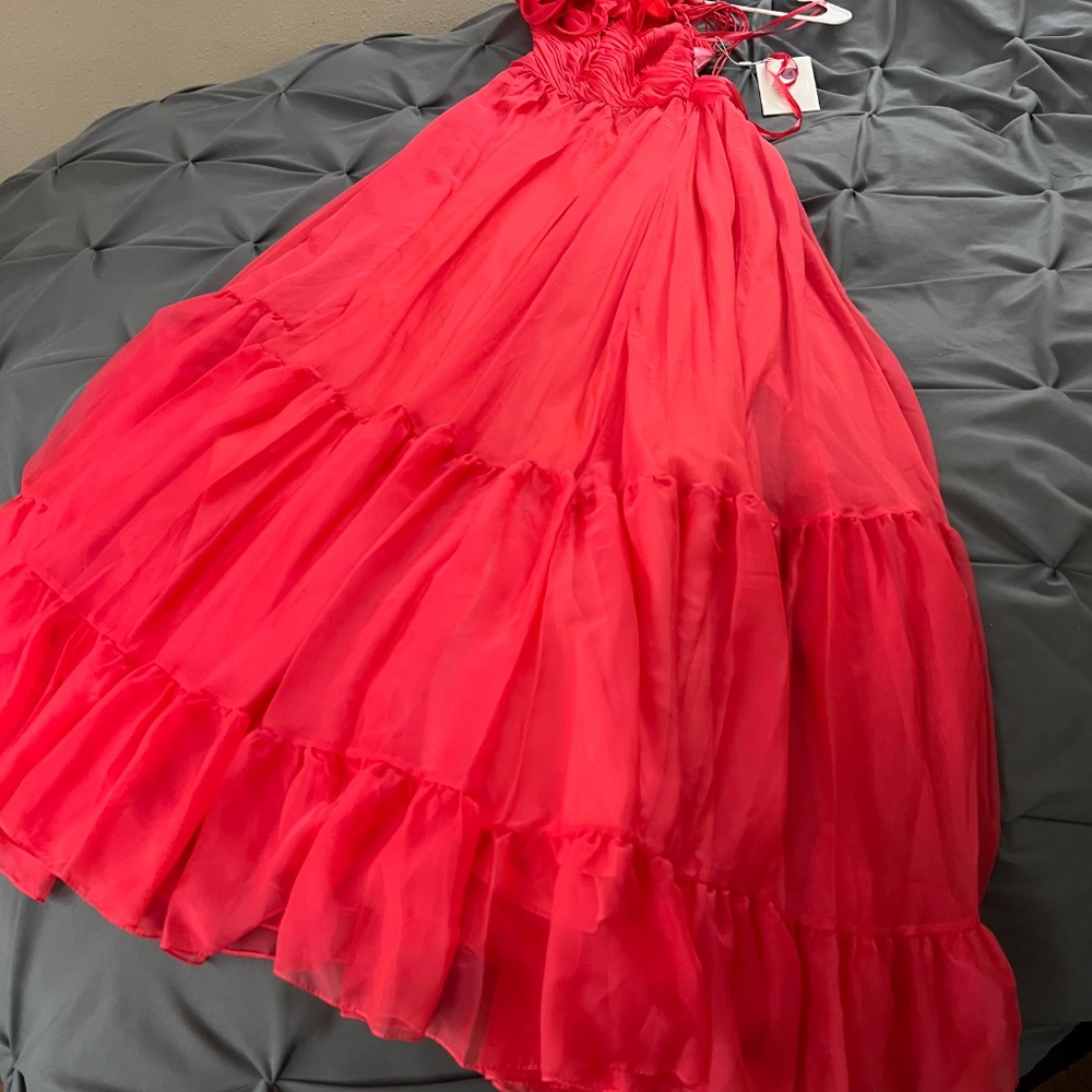 Mac Duggal One Shoulder Lace Up Dress 67941 - Picture 6 of 11